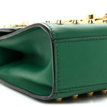 Gucci Calfskin Studded Small Padlock Shoulder Bag Emerald 11 of 14