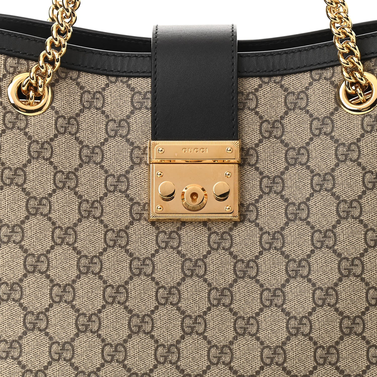 Gucci GG Supreme Monogram Medium Padlock Tote Black 8 of 10