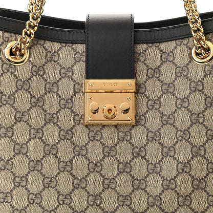 Gucci GG Supreme Monogram Medium Padlock Tote Black 8 of 10