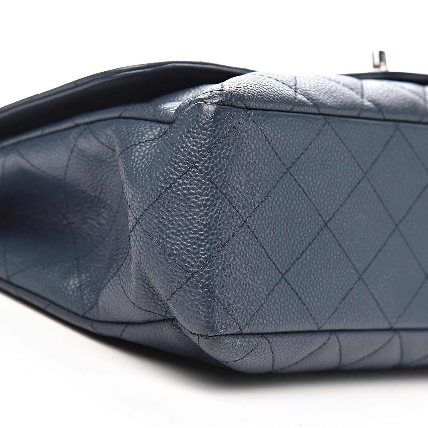 Chanel Caviar Quilted Jumbo Single Flap Dark Blue 15 of 18
