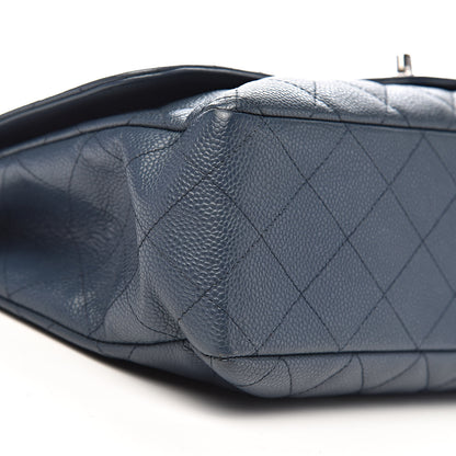 Chanel Caviar Quilted Jumbo Single Flap Dark Blue 15 of 18