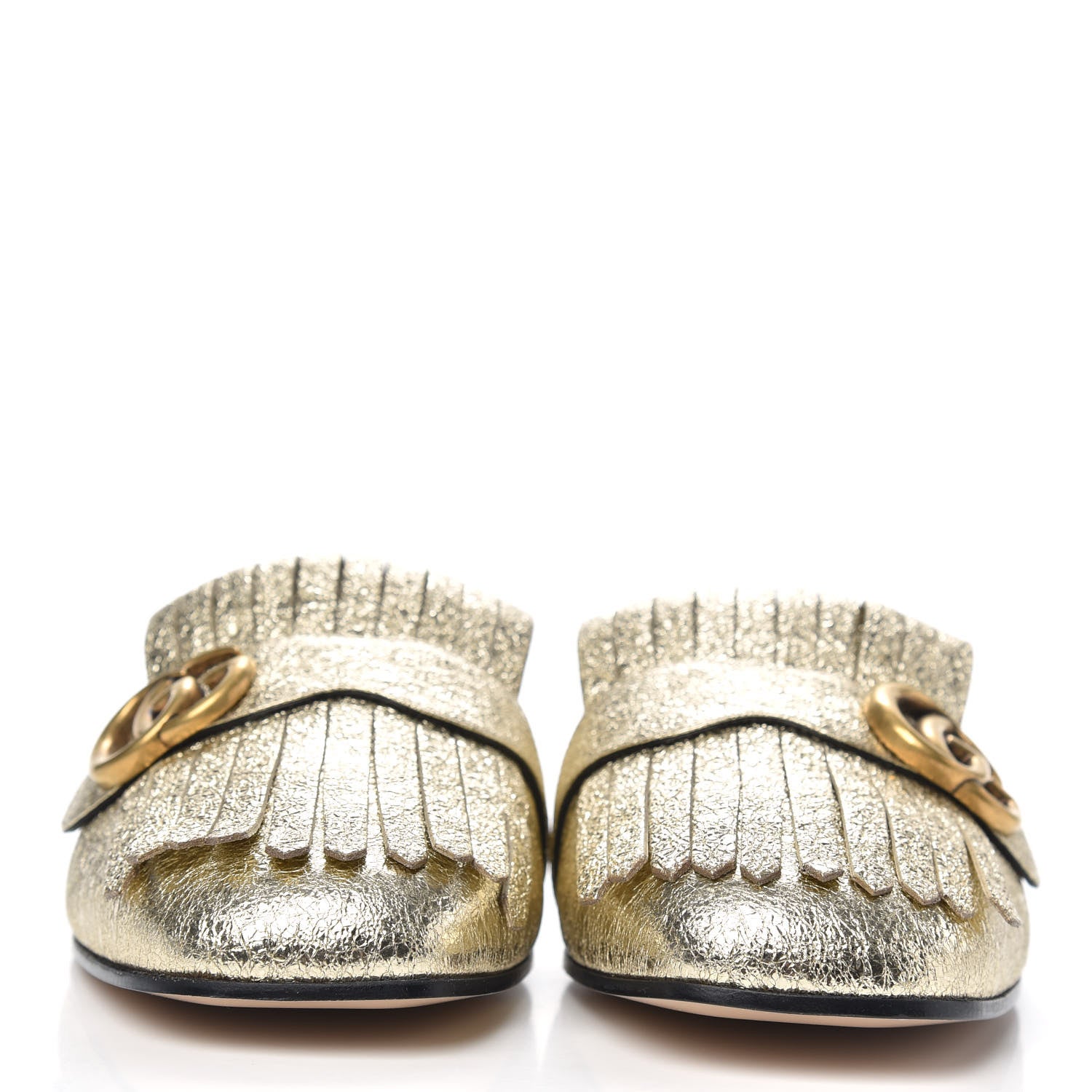 Gucci Galassia Womens GG Marmont Fringe Slippers 42 Platino 2 of 8