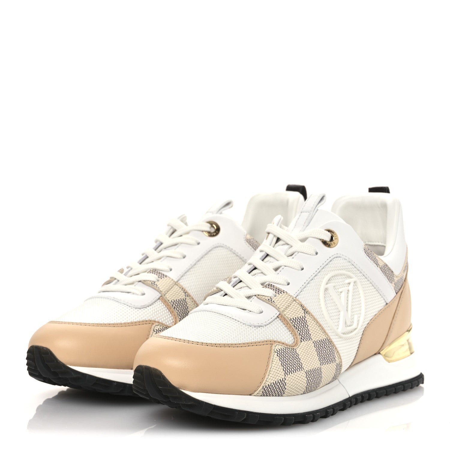 Louis Vuitton Calfskin Damier Azur Run Away Sneakers 37 White 4 of 12