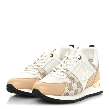 Louis Vuitton Calfskin Damier Azur Run Away Sneakers 37 White 4 of 12