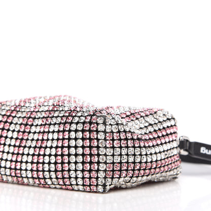 Alexander Wang Mesh Crystal Rhinestone Mini Heiress Pouch Pink Silver 10 of 11