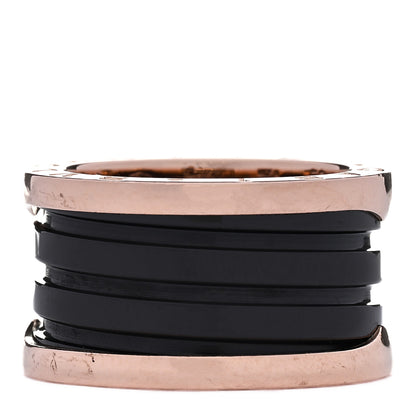 Bulgari 18K Rose Gold Black Ceramic B.Zero1 Four-Band Ring 52 6 3 of 7