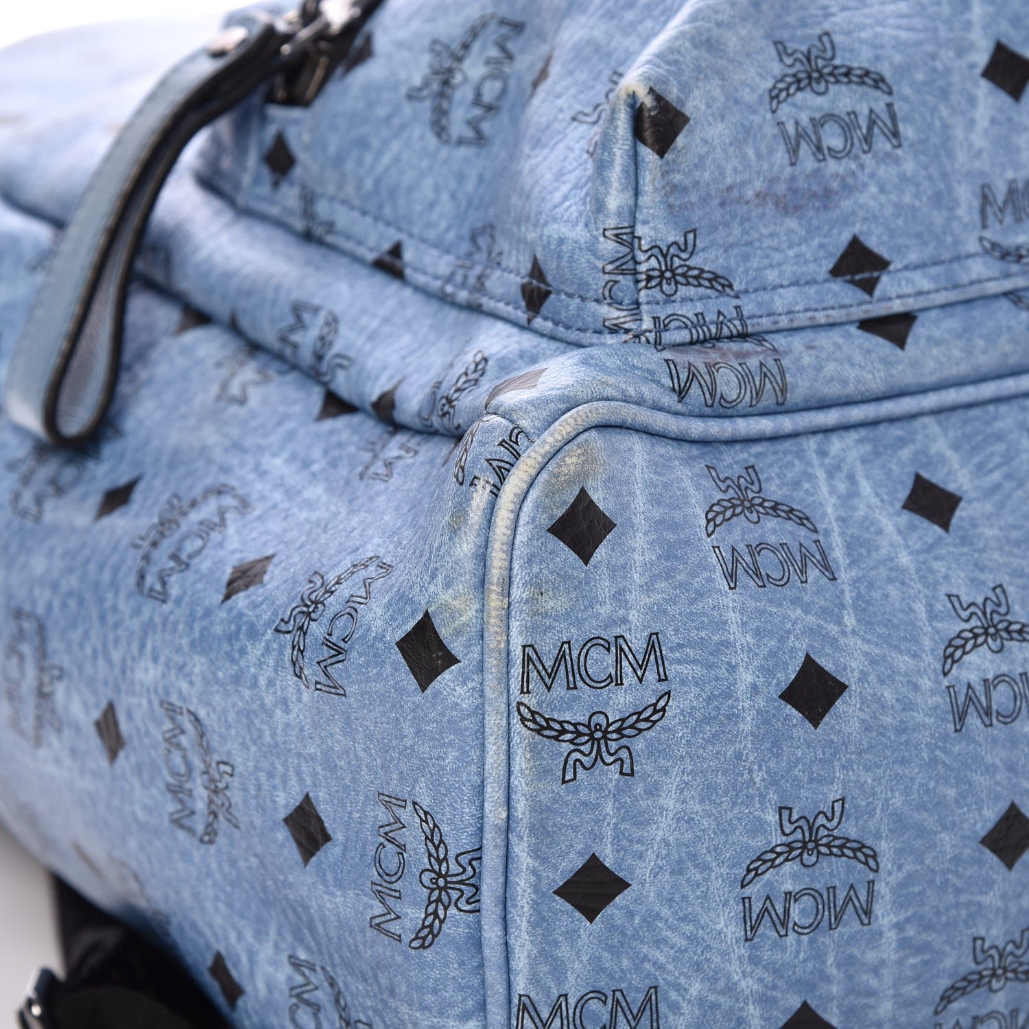 MCM Visetos Medium Stark Backpack Light Blue 14 of 15