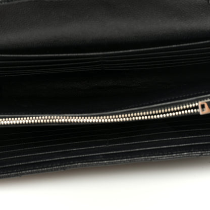 Saint Laurent Grain De Poudre Matelasse Chevron Monogram Chain Wallet Black 5 of 8