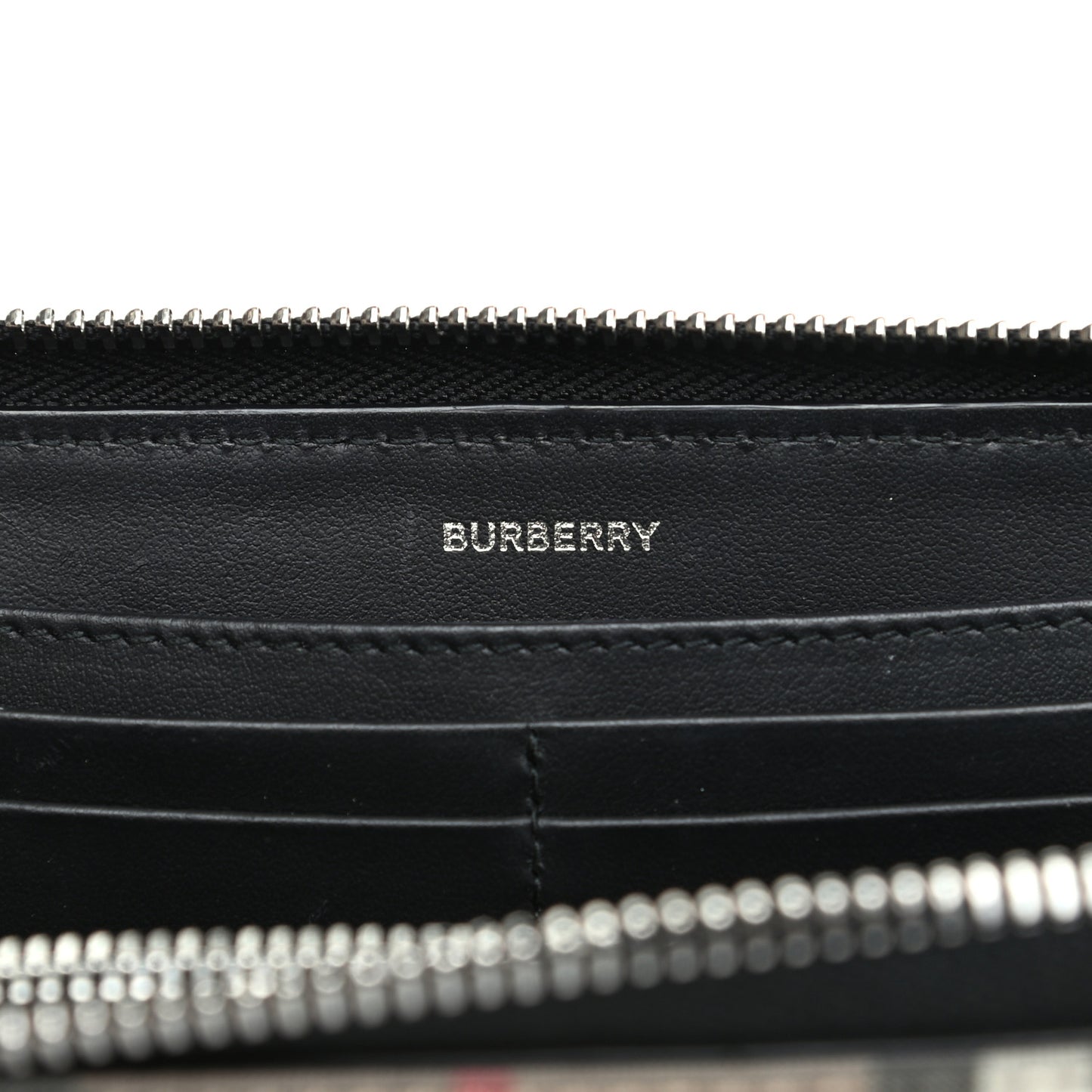 Vintage Check Ellerby Zip Around Wallet Black