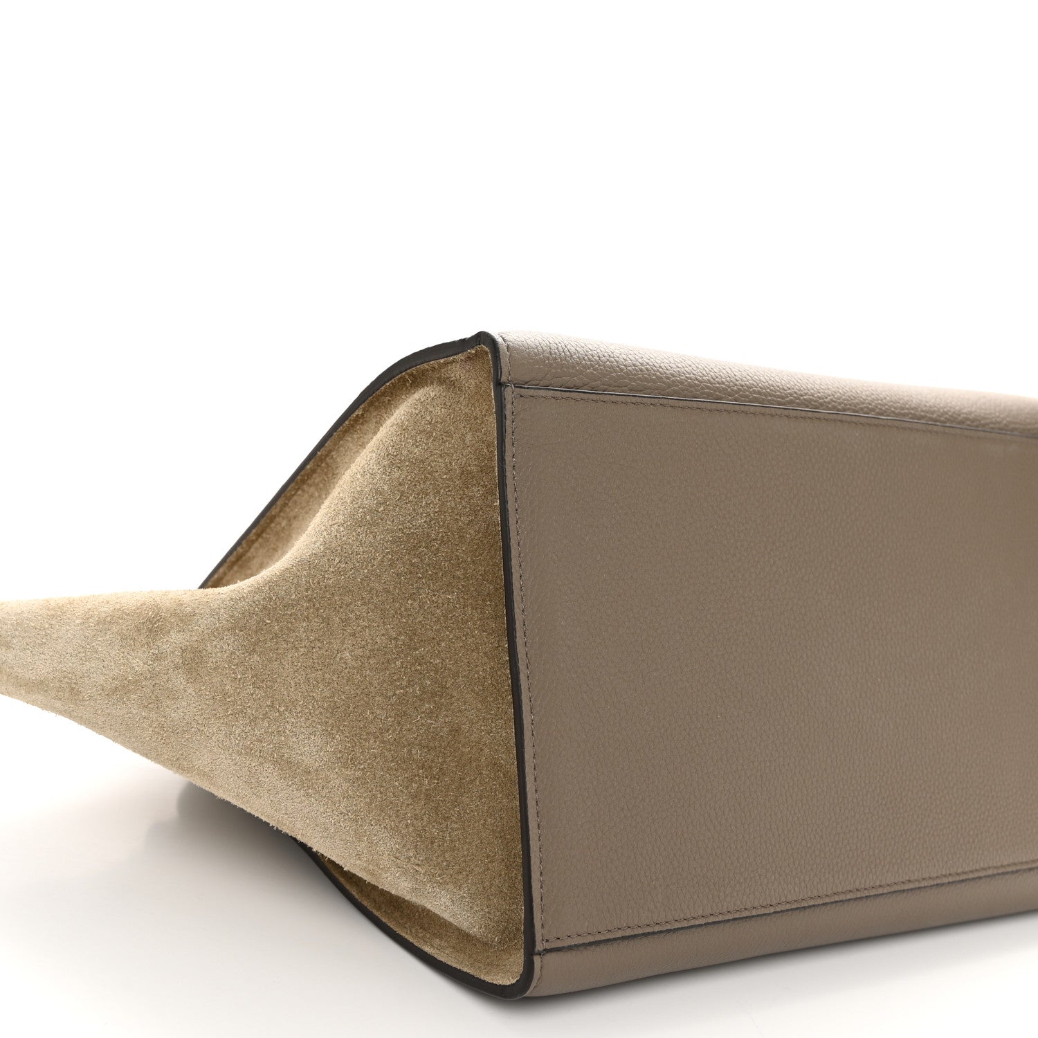 Celine Drummed Calfskin Suede Medium Trapeze Souris 8 of 9