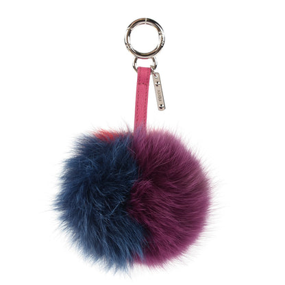 Fendi Fox Fur Pom Pom Bag Charm Shadow Violet 1 of 4