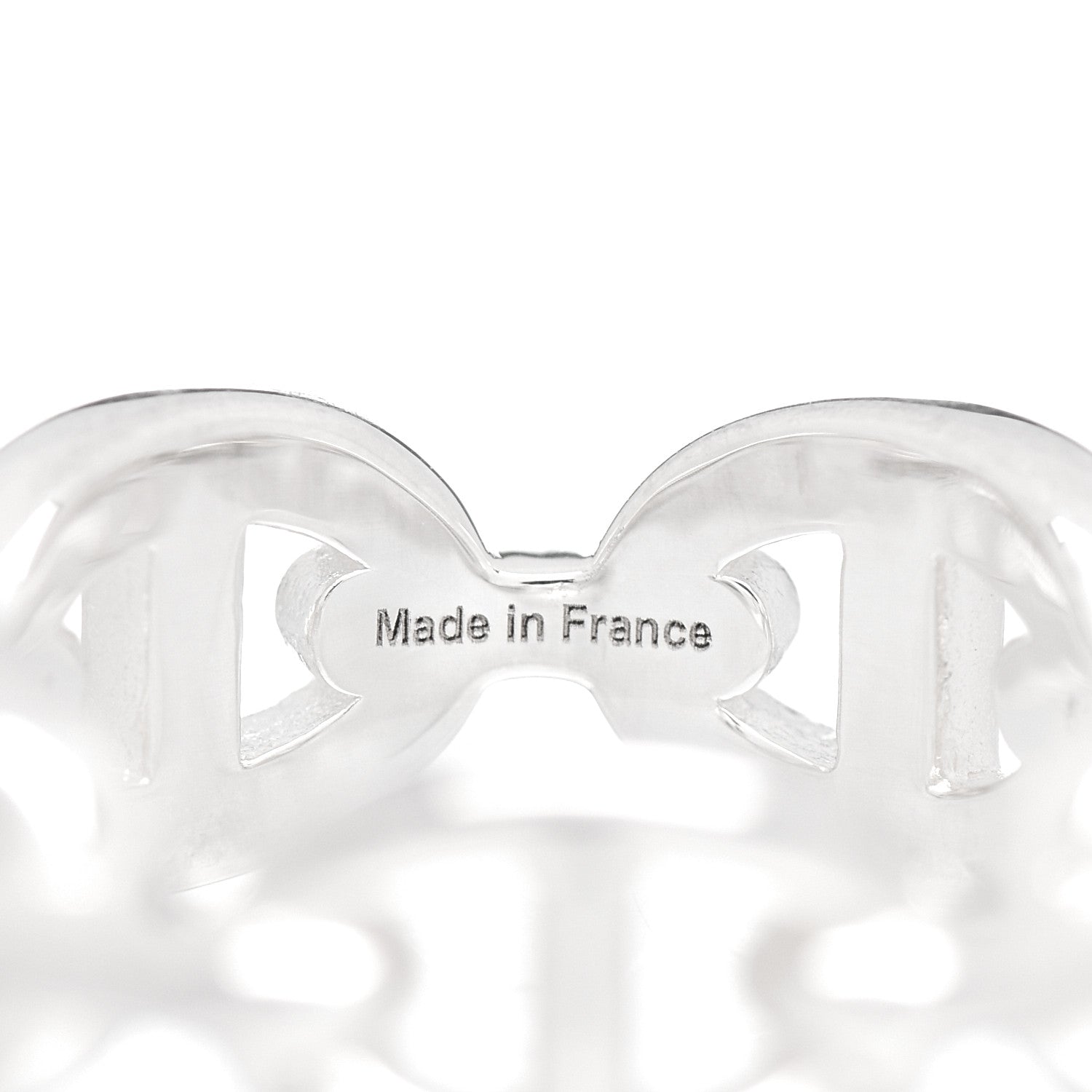 Hermes Sterling Silver PM Chaine d'Ancre Enchainee Band Ring 52 6 4 of 5