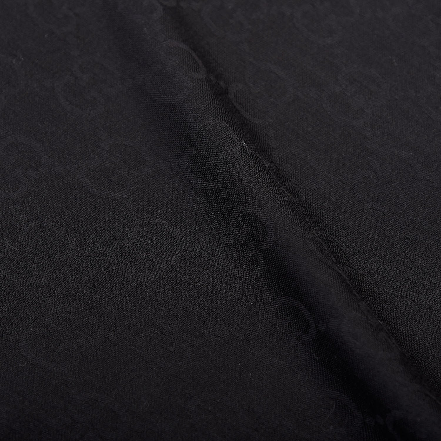 Gucci Wool Silk GG Monogram GGNat Scarf Black 4 of 4