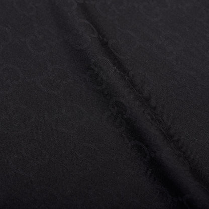 Gucci Wool Silk GG Monogram GGNat Scarf Black 4 of 4