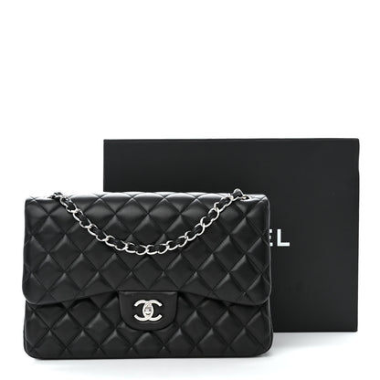 Chanel Lambskin Quilted Jumbo Double Flap Black 13 of 13