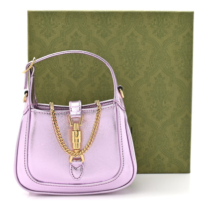 Gucci Laminated Nappa Nano Jackie 1961 Hobo Metallic Rosa 11 of 11