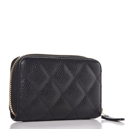 Chanel Caviar Quilted Zip Coin Purse Black 3 of 7