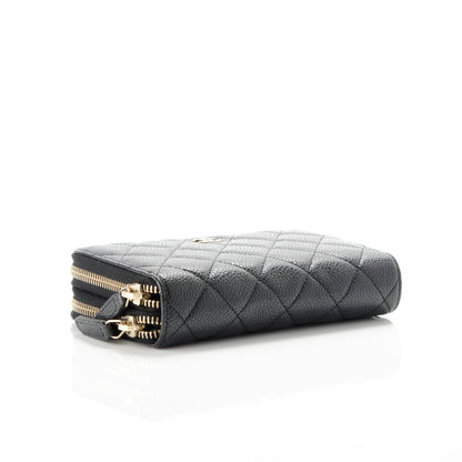 Chanel Caviar Quilted Large Gusset Double Zip Around Wallet Black 4 of 7