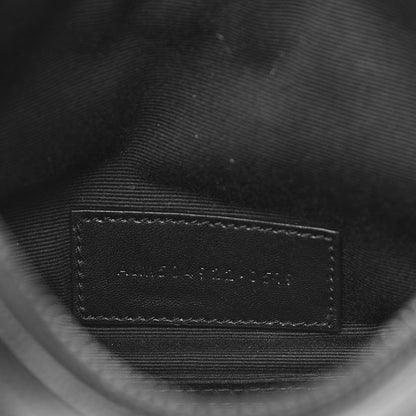 Saint Laurent Grain De Poudre Chevron Monogram Bill Pouch Black 7 of 8
