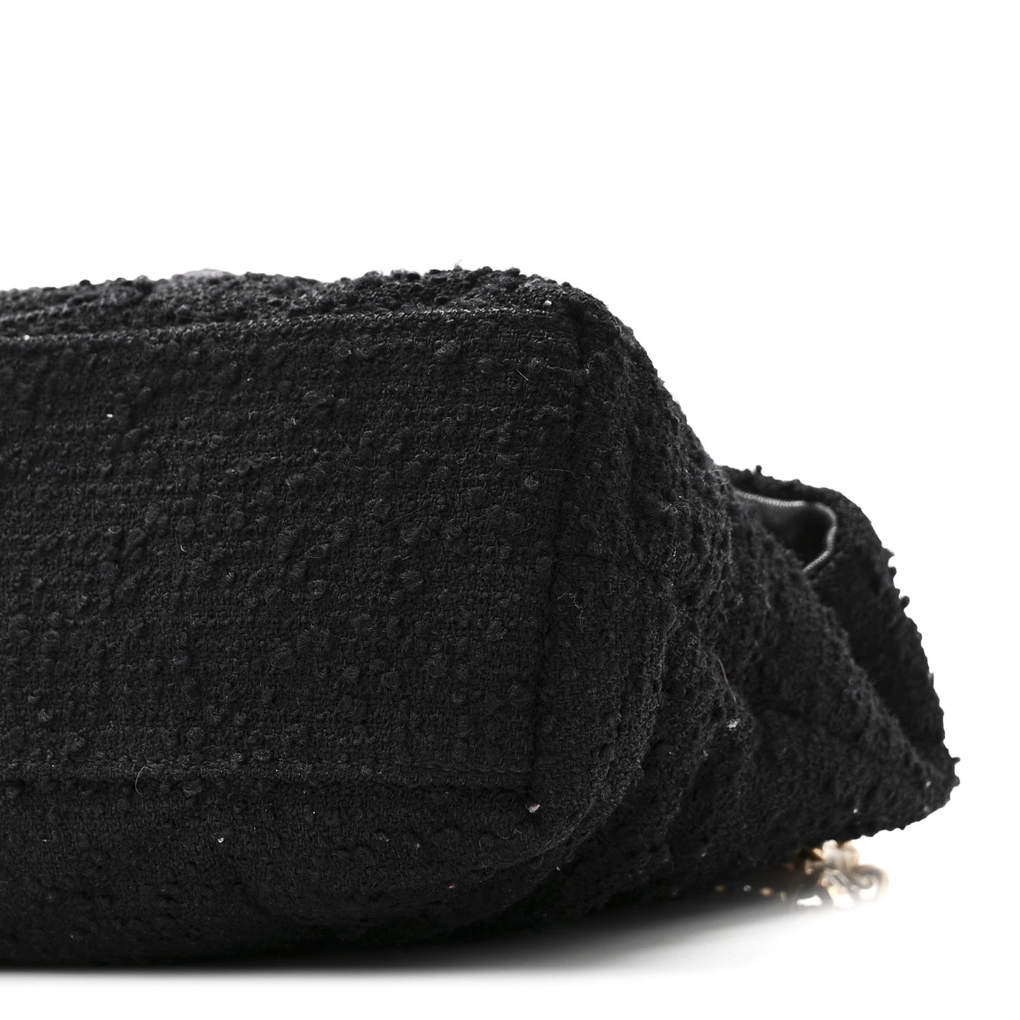 Boucle Tweed Quilted Small Loulou Puffer Monogram Chain Satchel Black