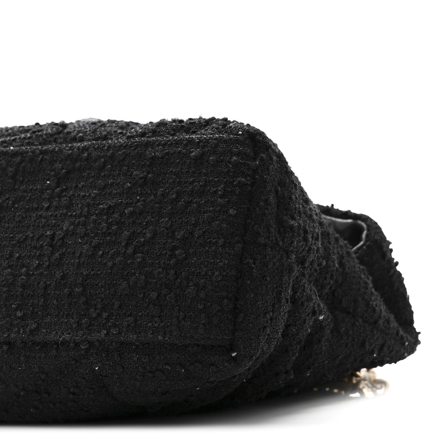 Saint Laurent Boucle Tweed Quilted Small Loulou Puffer Monogram Chain Satchel Black 10 of 10
