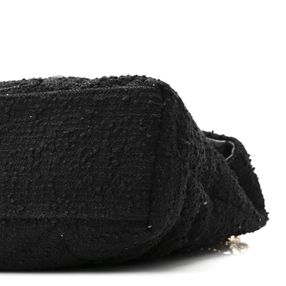 Saint Laurent Boucle Tweed Quilted Small Loulou Puffer Monogram Chain Satchel Black 10 of 10