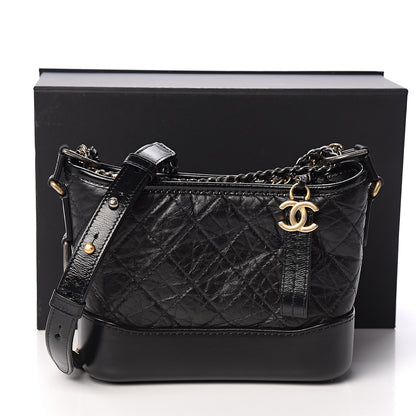 Chanel Aged Calfskin Quilted Small Gabrielle Hobo Black 10 of 10