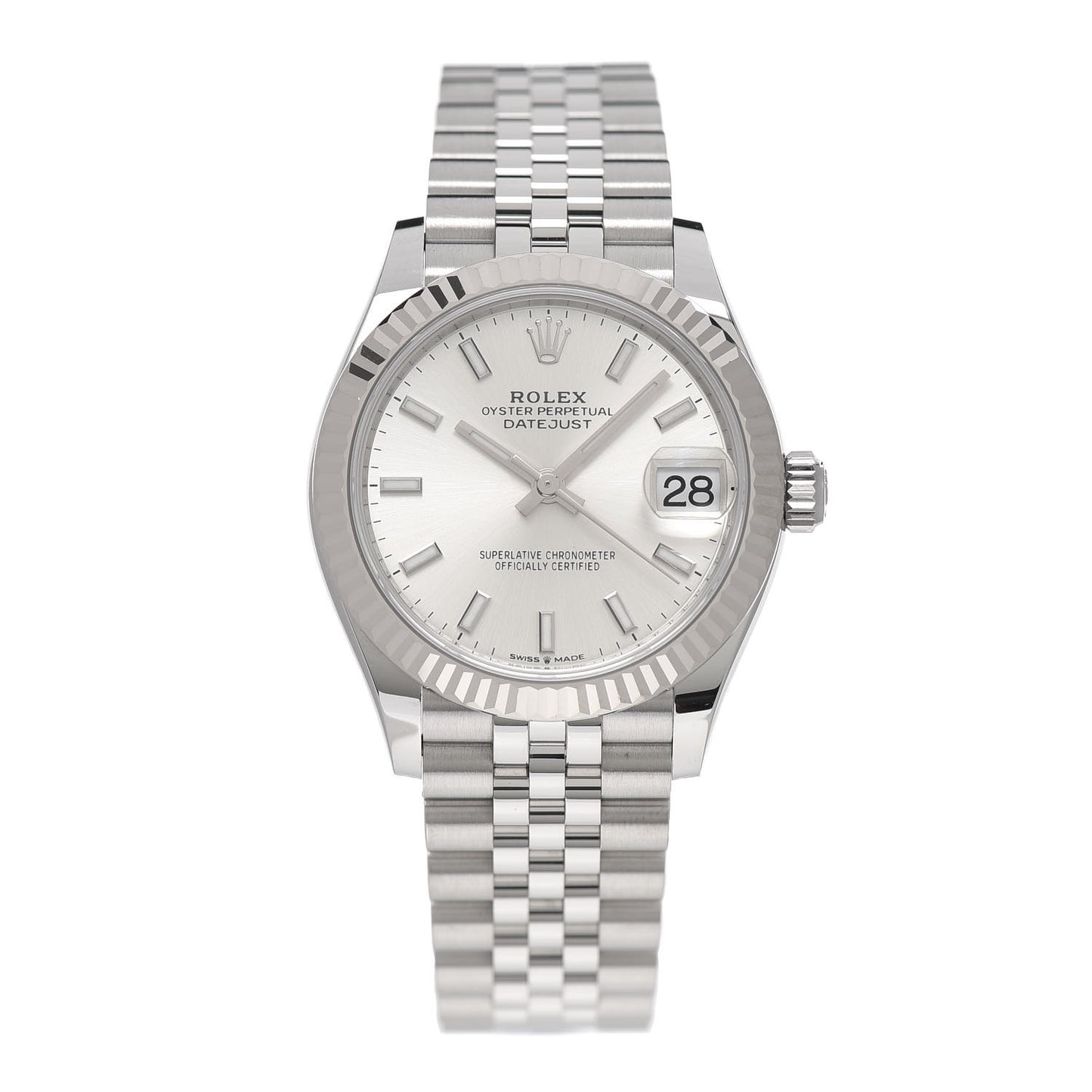 Stainless Steel 18K White Gold 31mm Oyster Perpetual Datejust Watch Silver 278274