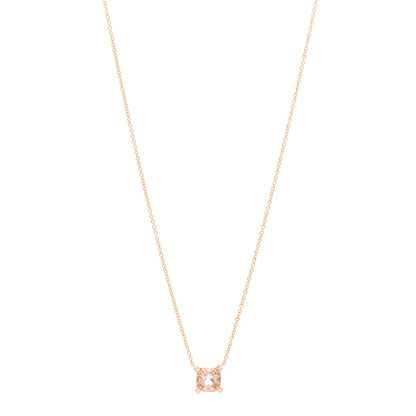 David Yurman 18K Rose Gold Diamond Morganite 7mm Petite Chatelaine Pendant Necklace 1 of 4