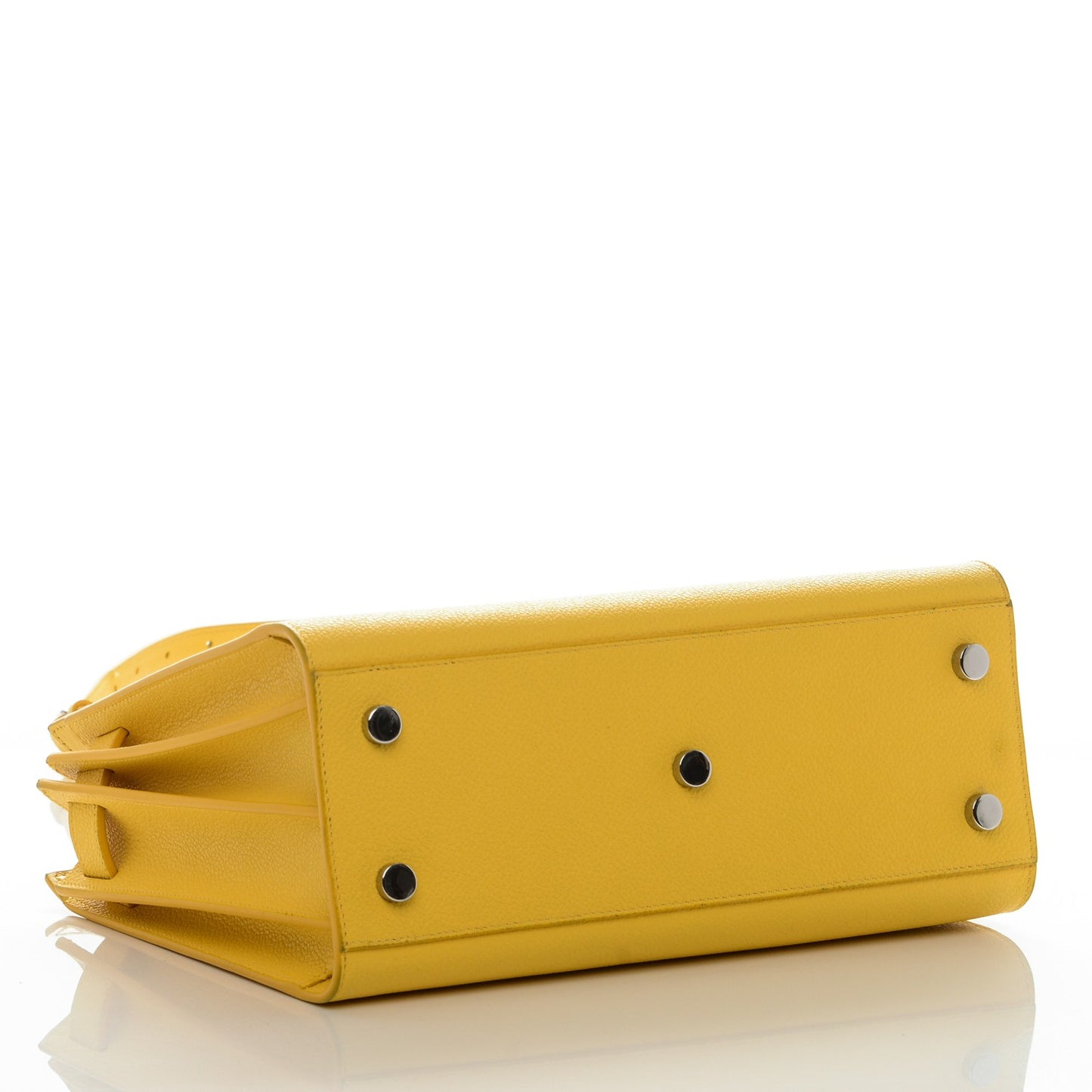 Grained Calfskin Baby Sac De Jour Yellow