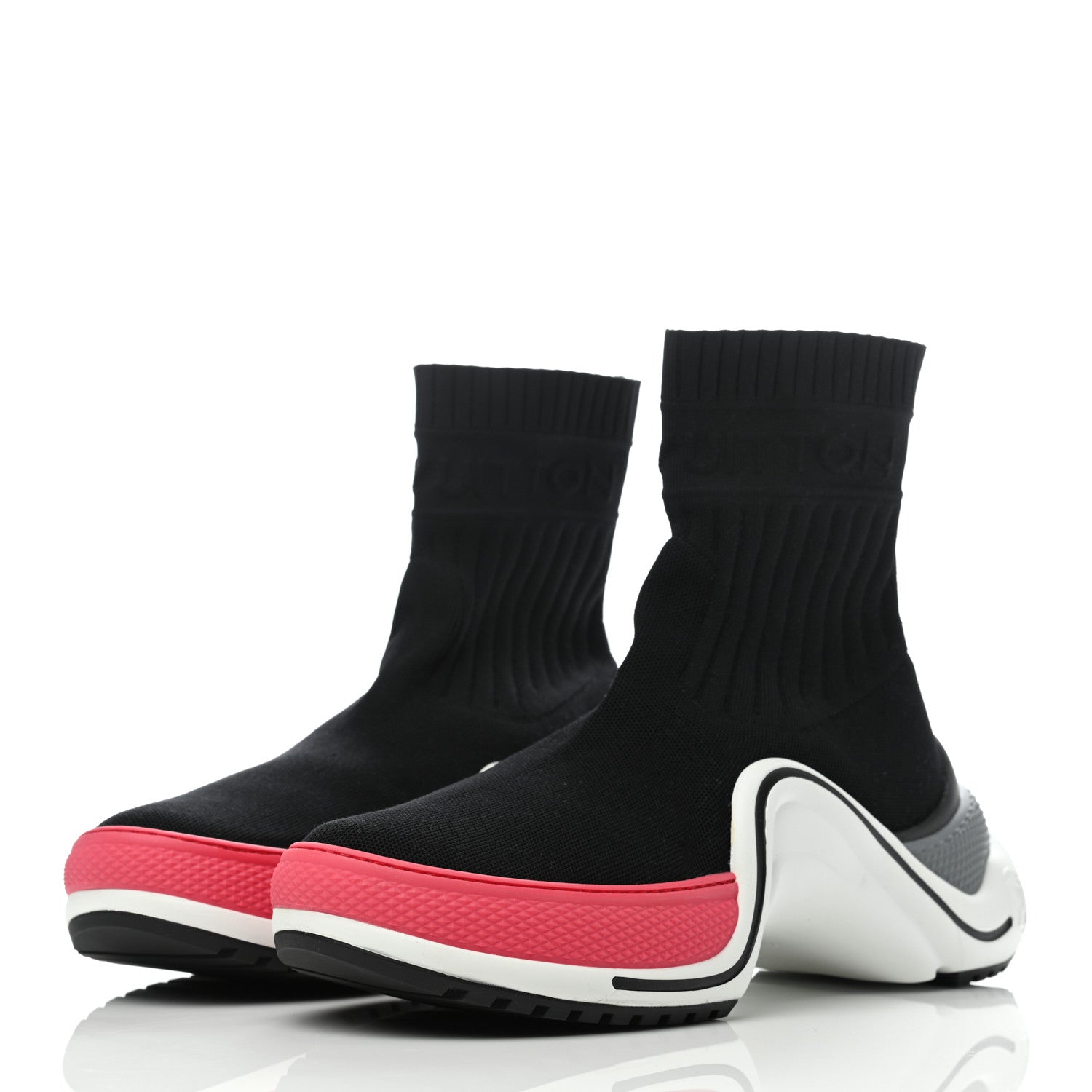 Louis Vuitton Stretch Textile LV Archlight Sneaker Boots 40.5 Fuchsia Black 3 of 8