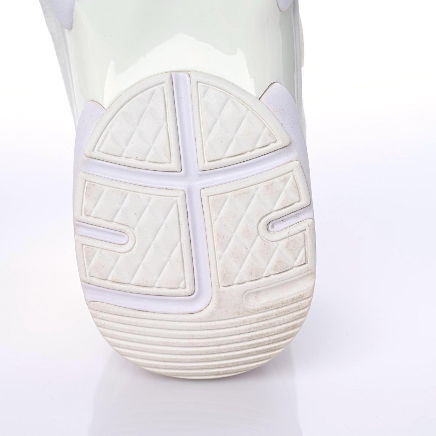 Chanel Suede Calfskin Fabric CC Sneakers 36 White 8 of 15