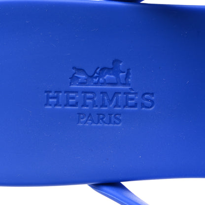 Hermes Rubber Womens Egerie Sandals 35 Bleu Outremer 8 of 9