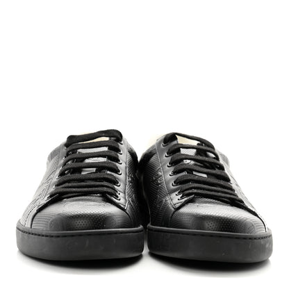 Gucci Calfskin GG Tennis Embossed Mens Ace Sneakers 8 Black 2 of 10