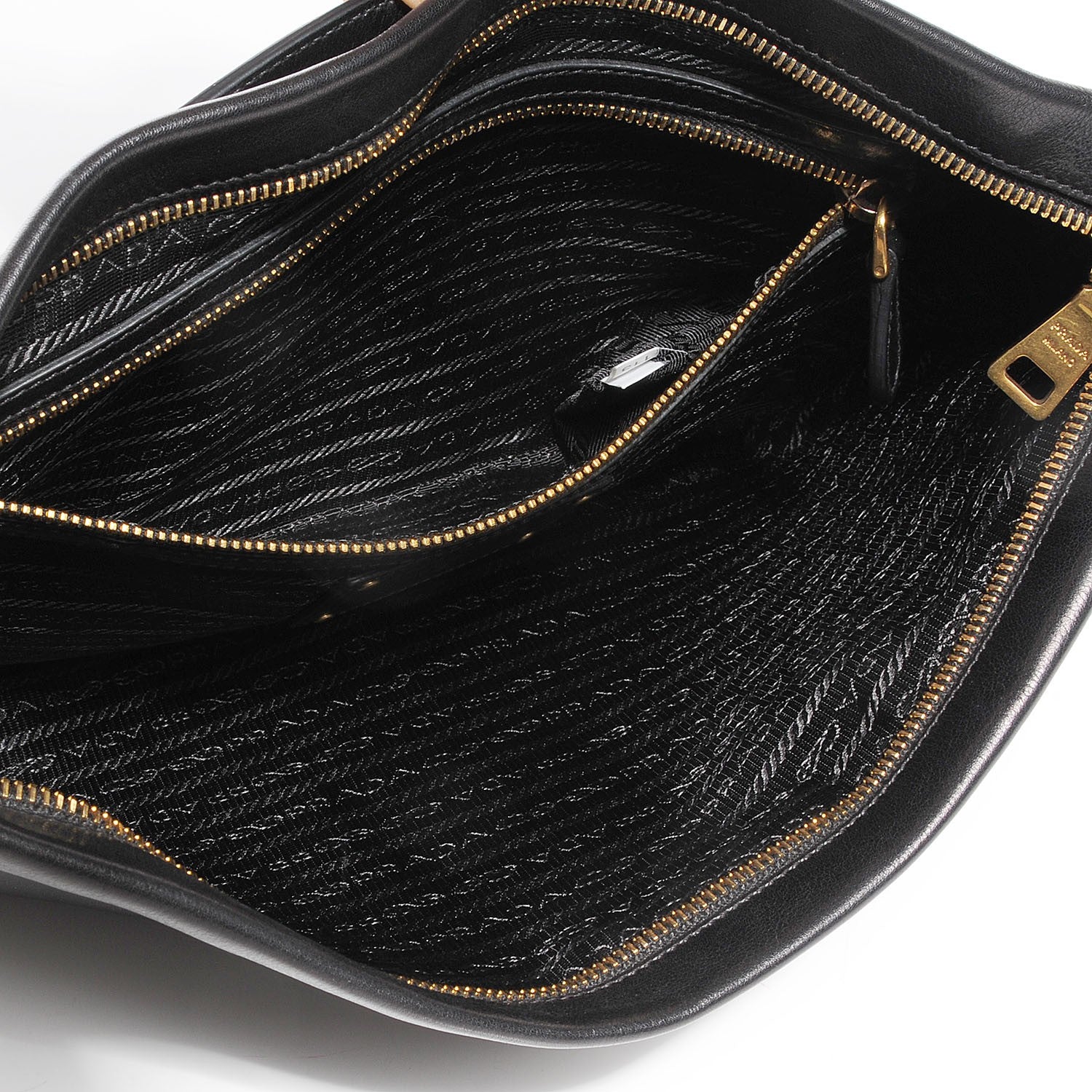 Prada Nappa Embossed Logo Clutch Nero Black 5 of 11