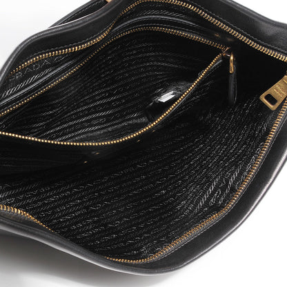 Prada Nappa Embossed Logo Clutch Nero Black 5 of 11