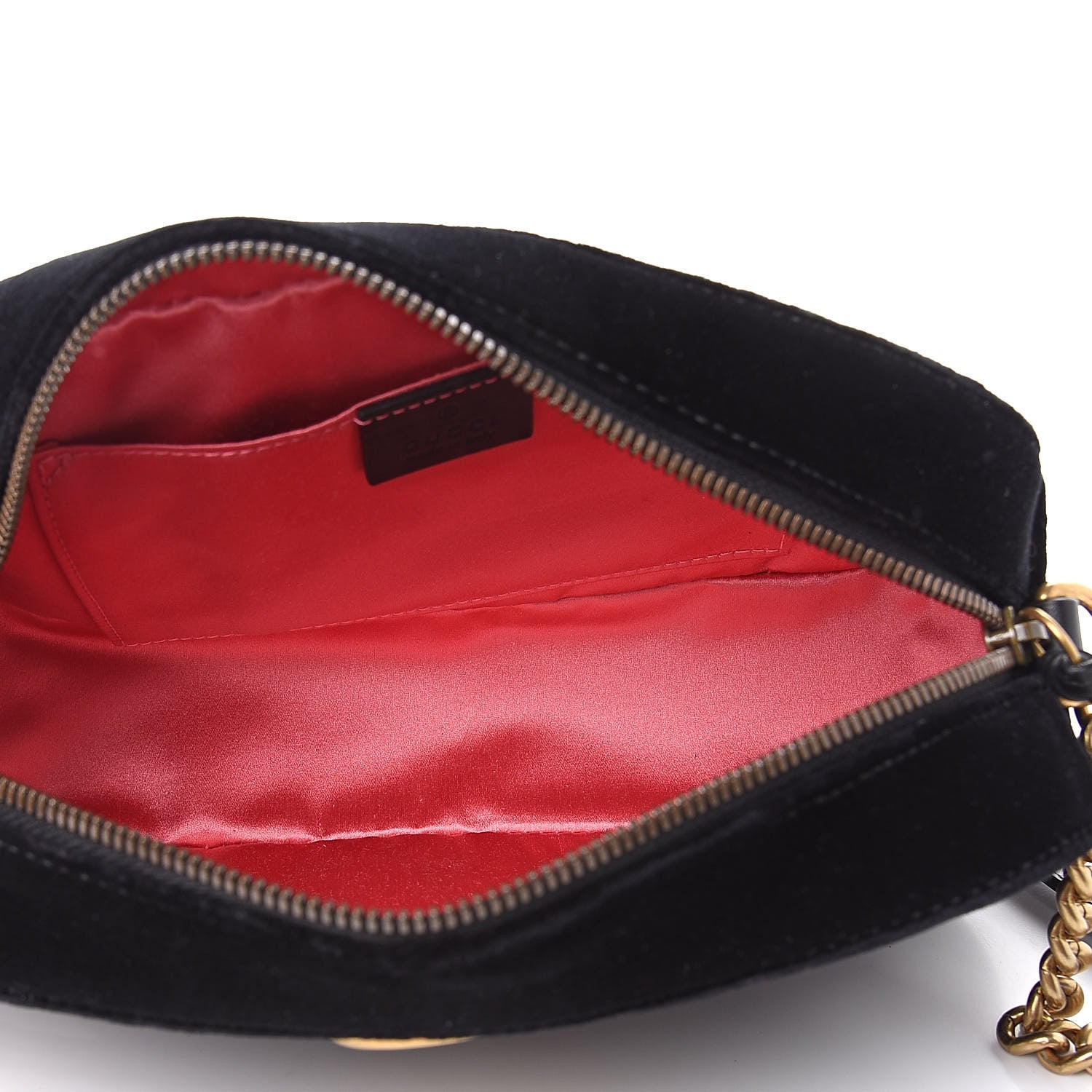 Gucci Velvet Matelasse Small GG Marmont Chain Shoulder Bag Black 5 of 8