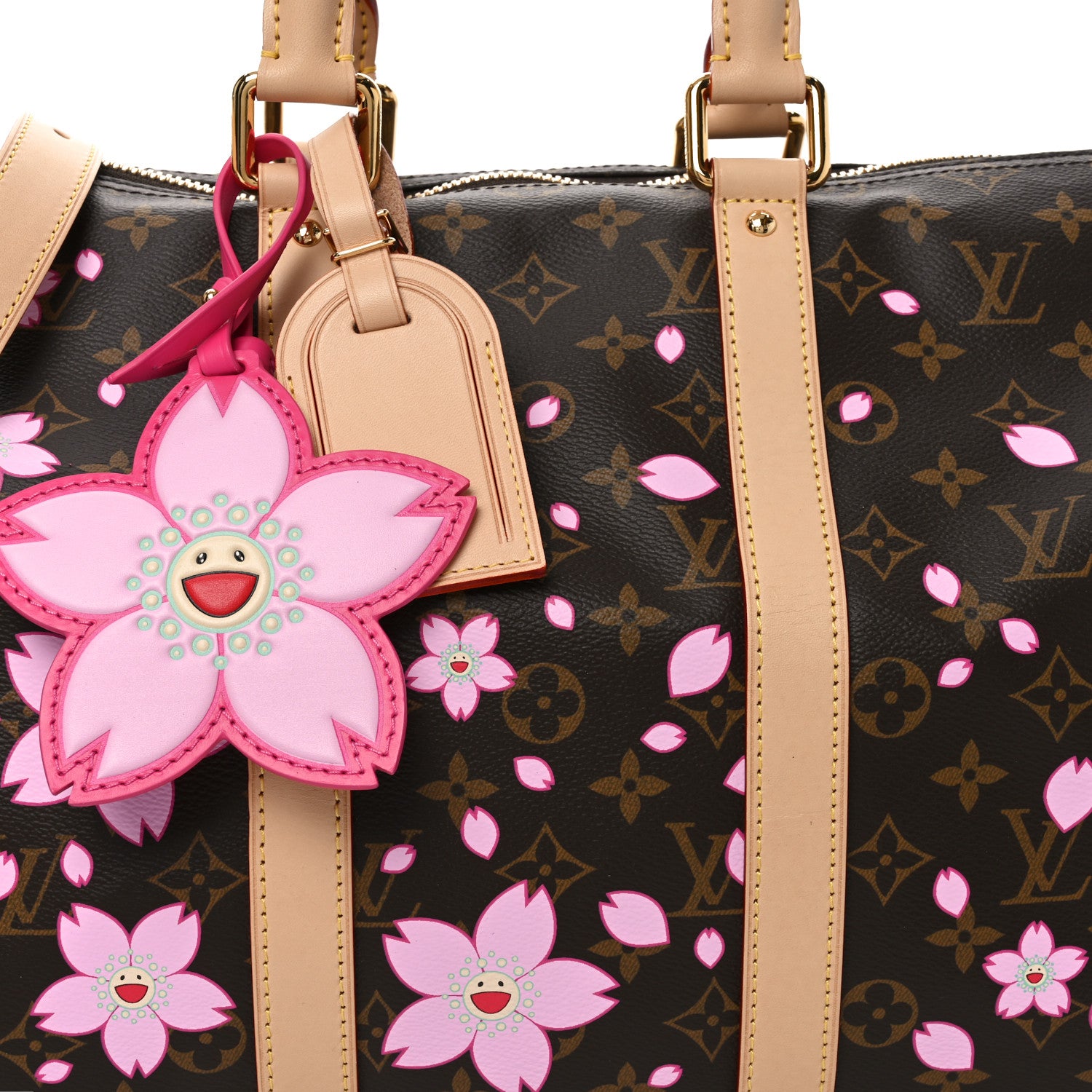 Louis Vuitton LV X TM Monogram Cherry Blossom Keepall Bandouliere 45 Sakura Brown 6 of 8