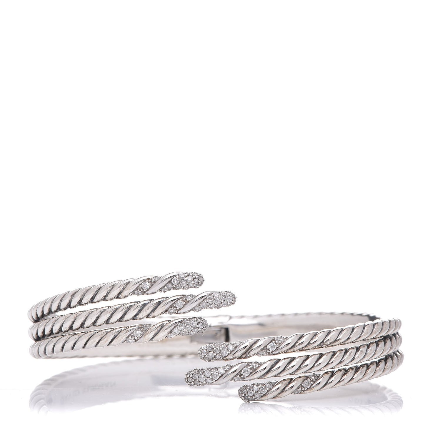 Sterling Silver Diamond 3-Row Open Willow Bracelet