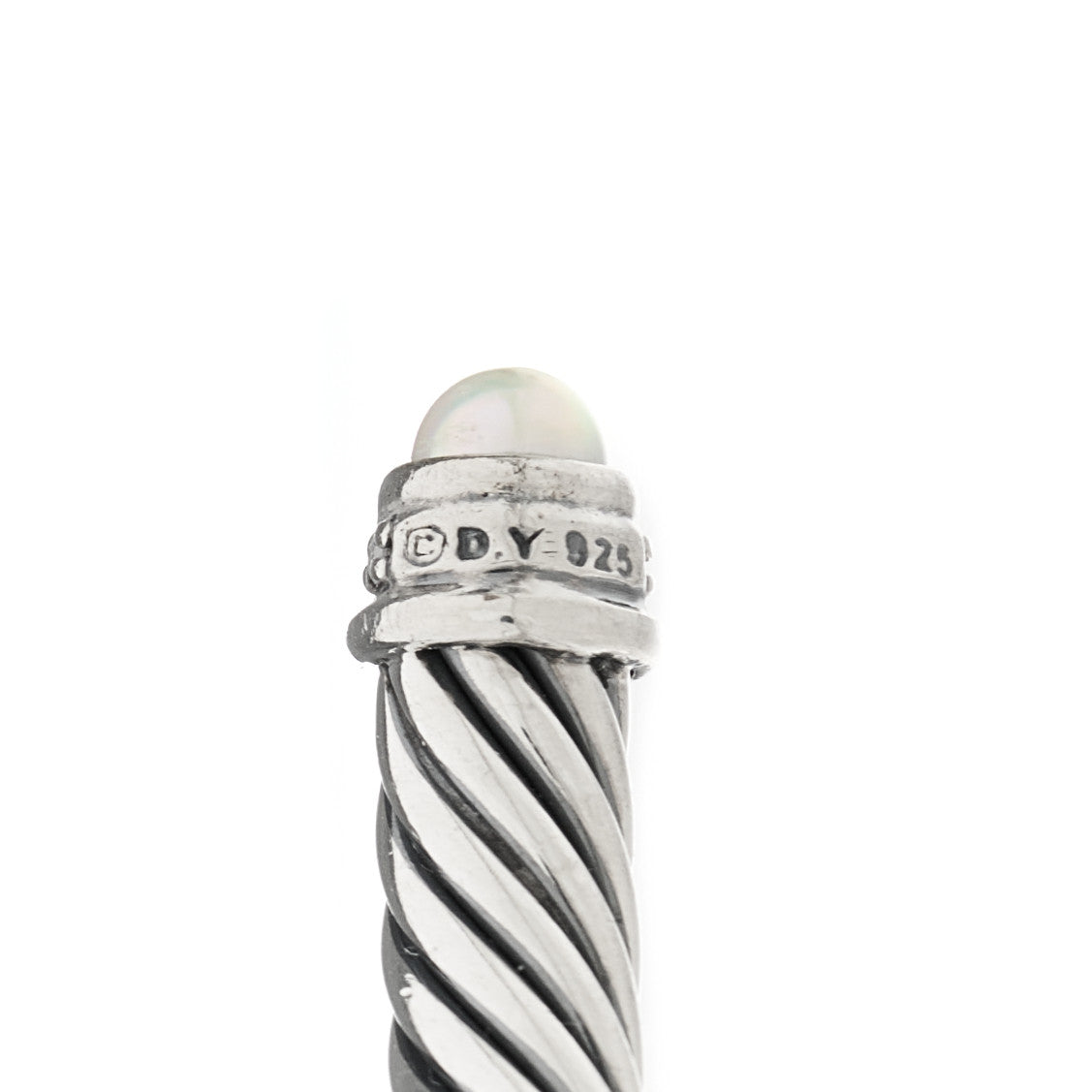 David Yurman Sterling Silver Diamond Pearl 5mm Cable Classics Bracelet 3 of 3