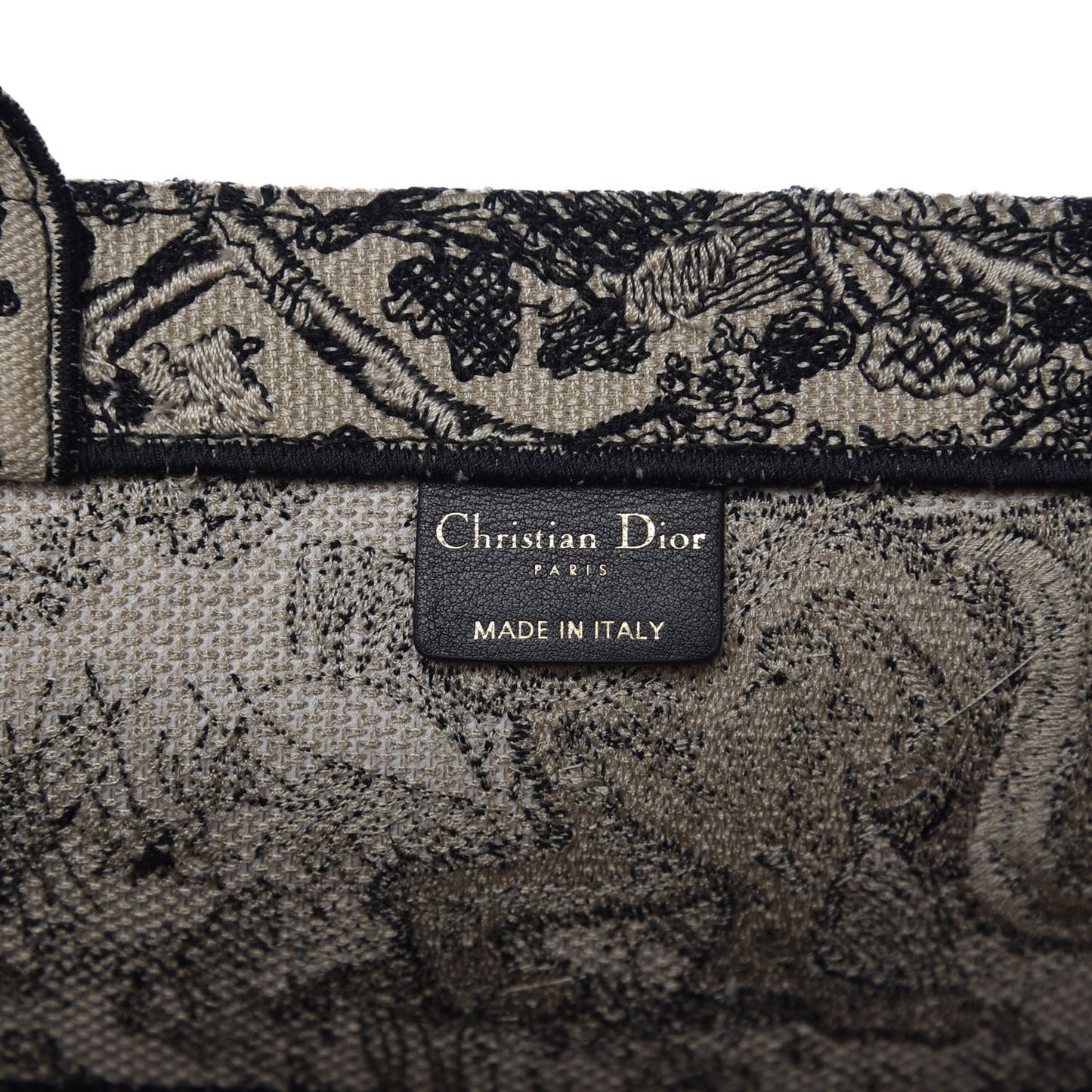 Canvas Embroidered Large Dioriviera Toile De Jouy Book Tote Black