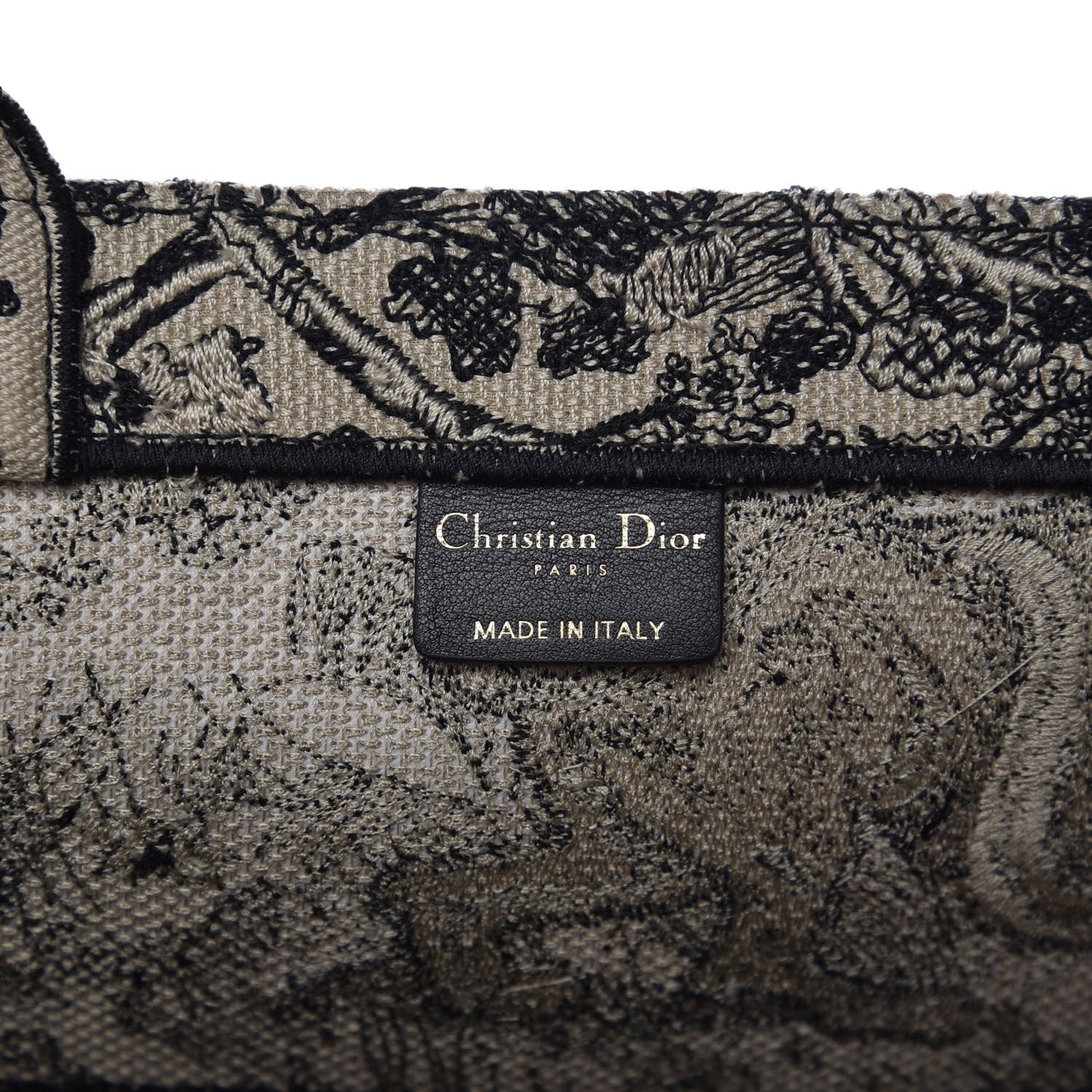Christian Dior Canvas Embroidered Large Dioriviera Toile De Jouy Book Tote Black 6 of 8