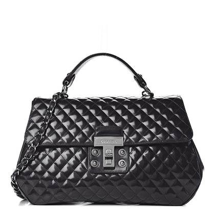 Chanel Glazed Calfskin Quilted Mademoiselle Bag Dark Purple 1 of 14