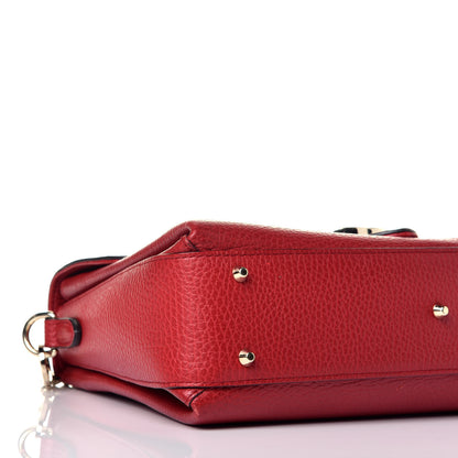 Gucci Dollar Calfskin Interlocking G Top Handle Shoulder Bag Red 8 of 9