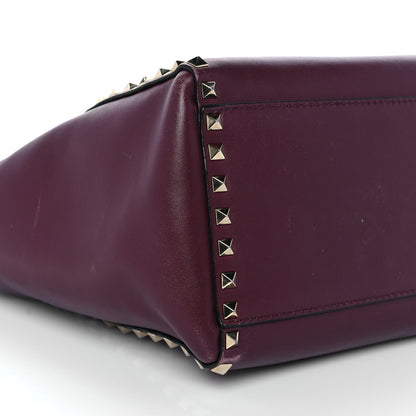 Valentino Garavani Vitello Rockstud Double Handle Tote Rubin 6 of 10