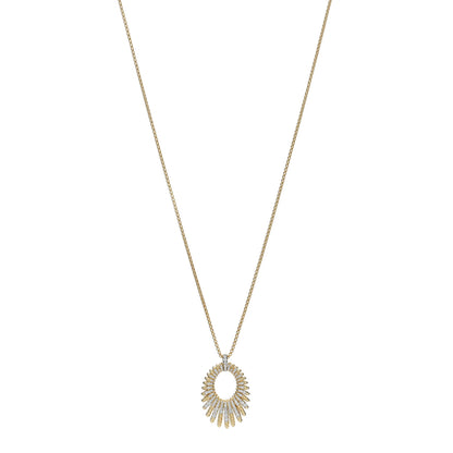 David Yurman 18K Yellow Gold Diamond Tempo Pendant Necklace 1 of 5