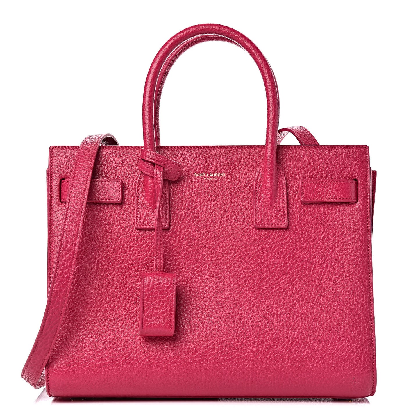 Grained Calfskin Baby Sac De Jour Lipstick Fuchsia