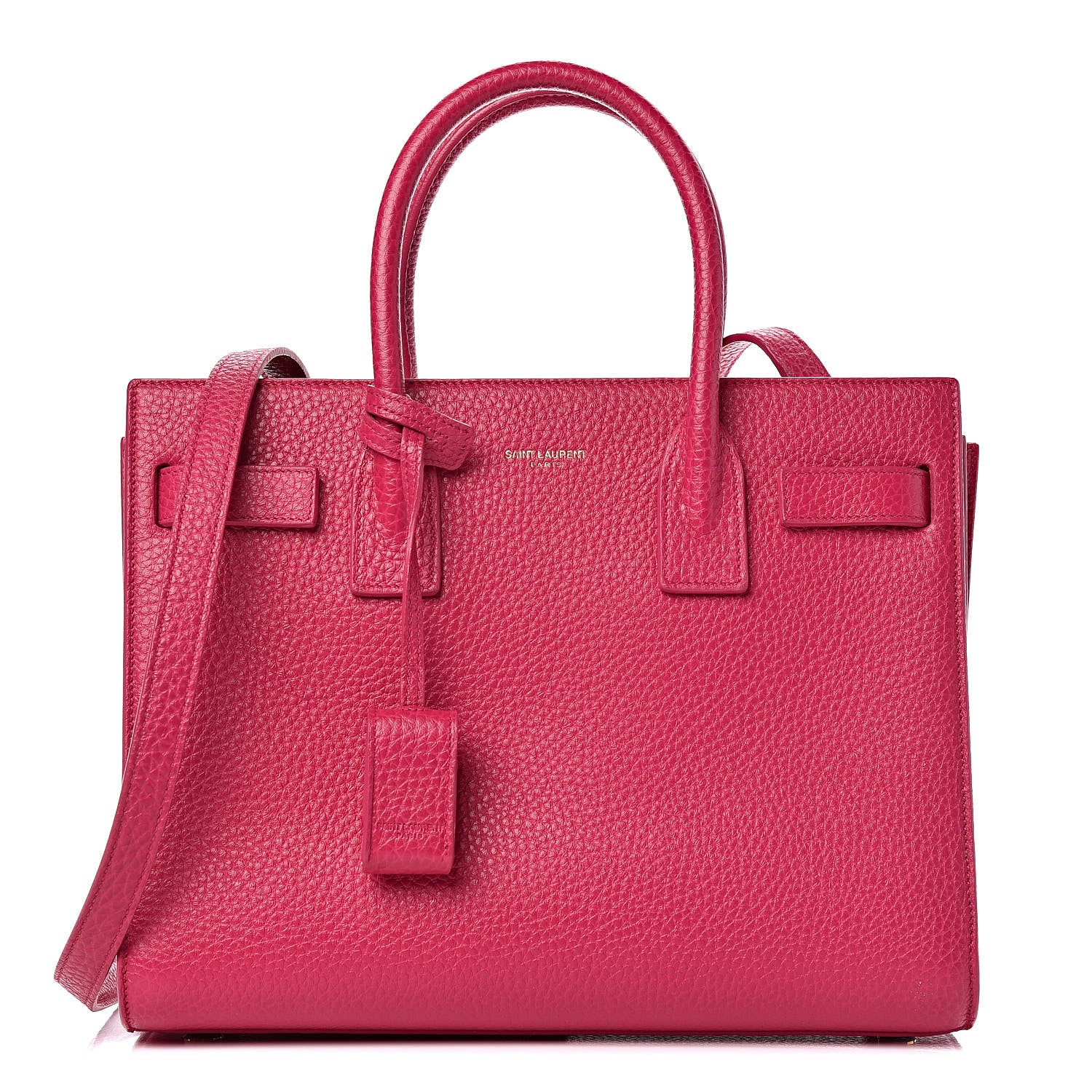 Saint Laurent Grained Calfskin Baby Sac De Jour Lipstick Fuchsia 1 of 10