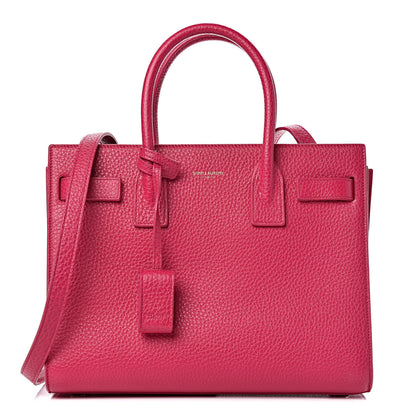 Saint Laurent Grained Calfskin Baby Sac De Jour Lipstick Fuchsia 1 of 10