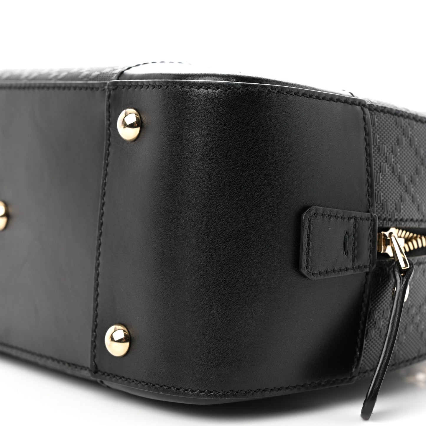 Calfskin Diamante Small Top Handle Bag Black